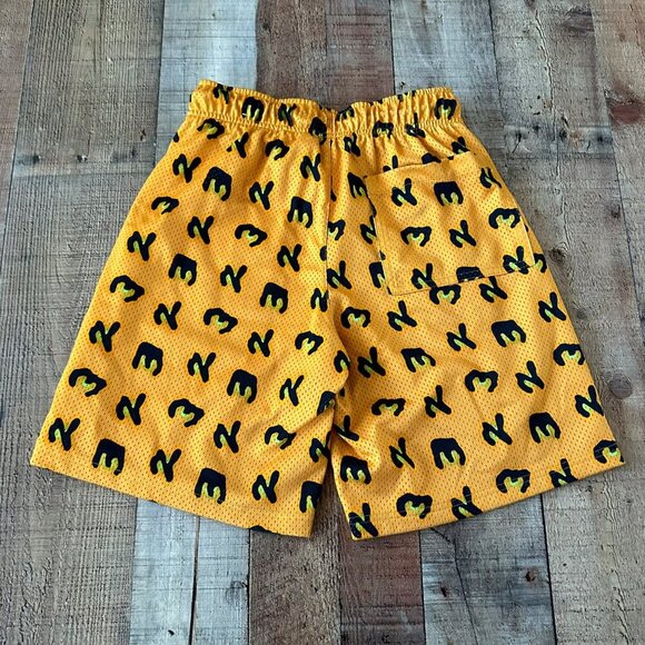 Air Jordan Brand Mens Size Small Yellow & Black Cheetah Animal Print Mesh Shorts - Picture 7 of 7